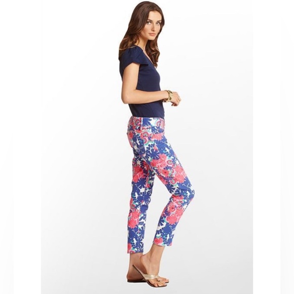 Lilly Pulitzer Worth Floral Skinny Mini Jeans size 6 - Picture 1 of 9